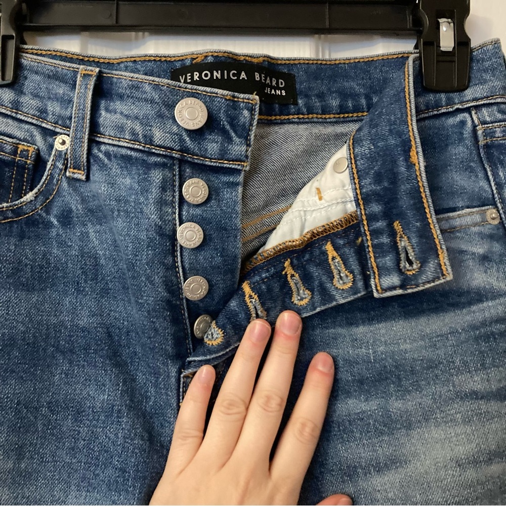 Veronica Beard Ryleigh Patch Straight Leg Jeans - Picture 7 of 8